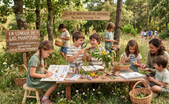 Fotografía ilustrativa de la actividad La lengua de las mariposas. Exploración, naturaleza y aprendizaje con el Museo Pedagógico.